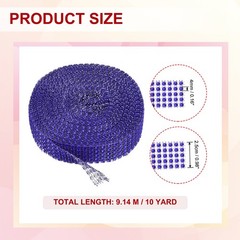 1″x10 Yard Crystal Rhinestones Mesh Ribbon Blue (4mm)