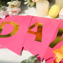 Letjolt Happy Birthday Banner Pure Roseo Party Signs Golden Sparkle Bunting F…