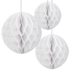 3 Pack of 4″, 8″ & 12″ Tissue Paper Honeycomb Pom Pom Flower Ball Wedding Party