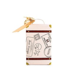 24 Light Brown Mini Suitcase Design Favor Boxes with Tags Party Events Supplies