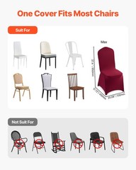 VEVOR 50PCS Burgundy Stretch Spandex Folding Chair Covers for Wedding Party