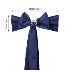 10 Navy Blue Polyester CHAIR SASHES Ties Bows Wedding Party Ceremony Decorations