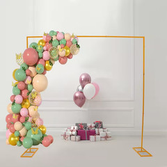 94 In. X 94 In. Adjustable Metal Iron Wedding Backdrop Stand Party Event Flower