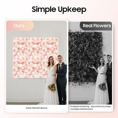6X Artificial Silk Flower Wall Panel Venue Background Floral For Wedding Party