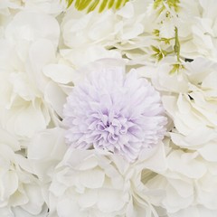 6X Artificial Flower Wall 15×15″ White Dahlia Purple Rose Panels Wedding Decor