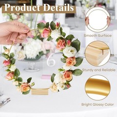 5 Pieces 8 Inch Metal Floral Centerpiece Strips 5 Wooden Stands for Table1603