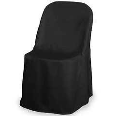 100 Wedding/Party Folding Chair Covers – Polyester Cloth – Black