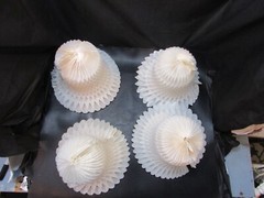 4 Honeycomb 9″ dia Folding White Tissue Paper Westminster Hanging Wedding Bells
