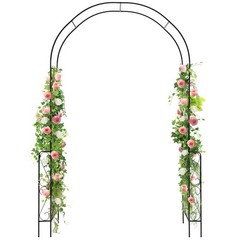 Metal Garden Arch 7.9 FT Backdrop Stand for Various Climbing Plants Party Black