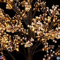 6ft Lighted Baby’s Breath Tree – 184 Dimmable Warm White LEDs, Waterproof, UL
