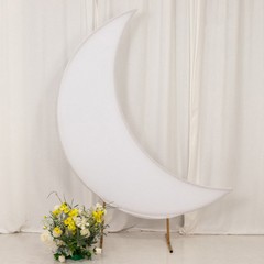 6.5 ft WHITE Spandex Crescent Moon Wedding Arch Cover Party Events Decorations