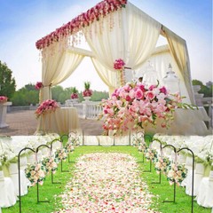 10ft Adjustable 4-Post Wedding Canopy Chuppah Drape Hardware Kit Shepherd Hooks