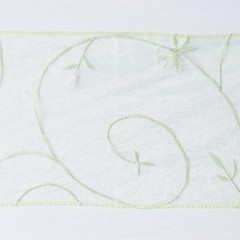 5 Embroidered Organza CHAIR SASHES Ties Bows Wedding Party Decorations SALE