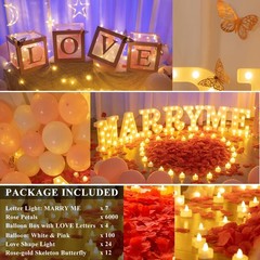 BDUSXYZ 6147pcs Marry Me LED Marquee Light Up Letters Sign Proposal Decoratio…
