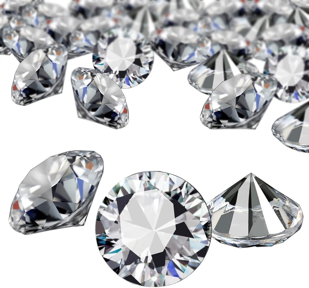 Gorgeous 30mm Crystal Acrylic Diamonds, Perfect for Bridal Showers & Weddings