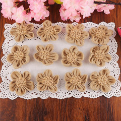 12 Pieces Handmade Burlap Flowers for Wedding tion, Craft Making and Other DIY S
