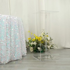 32″ Clear Acrylic Flower Display Stand Square Top and Base Party Decorations