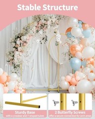 Arch Backdrop Stand Set, Metal, Set of 2, 7.2 ft and 6 ft | 7.2FT, 6.0FT Gold