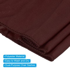 10Pcs 14″x5″ Stretch Chair Sashes Bows Chair Bands Sash with Buckle Dark Brown