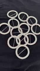 Lot Of 10 2″ CIRCLE Rhinestone BROOCHES PIN Chair Sashes Wedding WHOLESALE