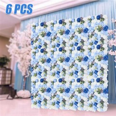 6Pcs Artificial Flower Wall Panel Floral Panel Background Wedding Birthday Decor