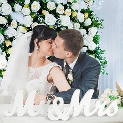 Large Mr & Mrs Sign for Wedding Table, White Mr and Mrs Sign Wedding Letter f…