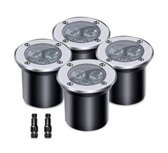 4 Pack 3w 12v Low Voltage In-ground Lights LED Landscape Light Waterproof IP6…