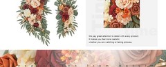 Wedding Arch Flowers Set of 2 Flower Swag Arrangements Burnt Orange Wedding