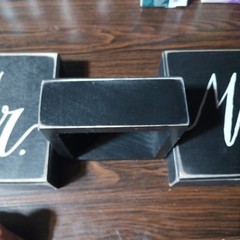 Wedding Decor Set Of 3 Mr & Mrs Sign 8”x5”& 4″1/2 SHIPS ~ FAST 📭 🚚§}~~