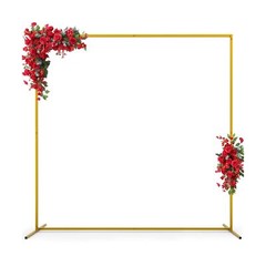 6.6FT x 6.6FT Gold Wedding Arches for Ceremony Rectangular Metal Balloon Arch…