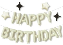 Cream Green Happy Birthday Banner Balloon Aluminum Foil 16 Inch Letter,10 Inc…