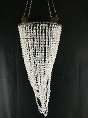 30″ Layered Iridescent Acrylic Crystal Chandelier Wedding Venue Party Decor