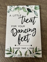 Rustic Wood Wedding Sign A Little Treat For Your Dancing Feet Decor 5” X 8”
