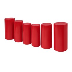 6PCS Display Pedestal Stand Iron Riser Column Pillar 23.6″ /26″ /27.6″ Tall Red