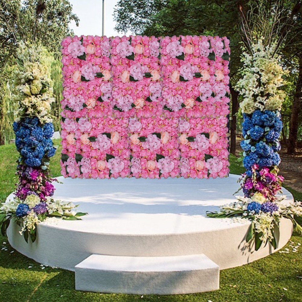Artificial Flower Wall Panels Artificial Flowers Panels for Decoration 6PCS