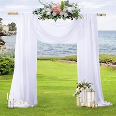 2 Panels Wedding Arch Draping Fabric 30″ x 20Ft 30″W x 240″L (Pack of 2) White