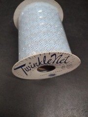 25Yd TwinkleNet Metallic Tulle Mesh Ribbon Net Blue Silver Corsage Veil Netting