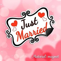 Just Married Car Decorations, 12×8 Magnet Decals for Vehicles, 2 Pack Red