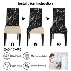 JQinHome Pattern Chair Covers for Dining Room Set of 4, High Stretch Removabl…