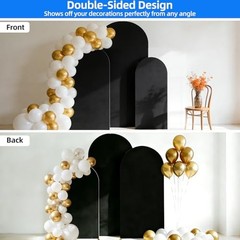 Arch Backdrop Cover Set, 6ft, 5ft, 4ft Arch Covers 6 ft, 5 ft, 4 ft Black