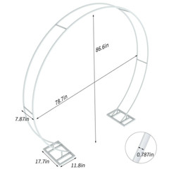 Round Metal Wedding Arch Frame White Garden Arbors Party Flowers Backdrop Stand