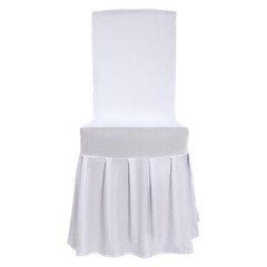 30Pcs 22*18*22″ 12Lbs Polyester& Spandex White Stretch Chair Slipcovers W/ Skirt