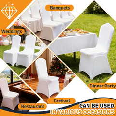 10 Black POLYESTER Folding Flat CHAIR COVERS Wedding Banquet Dinner Decorations