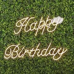 32″ Warm White Happy Birthday Neon Sign LED WALL LIGHTS Party Events Decorations