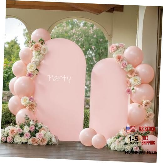 Arch Cover 2 Set – 7.2 and 6ft Arch Backdrop Cover Spandex 7.2FT+6FT Pink