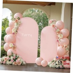Arch Cover 2 Set – 7.2 and 6ft Arch Backdrop Cover Spandex 7.2FT+6FT Pink