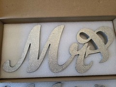Decoco Mr & Mrs Letters Wedding Wooden Sign Décor Decoration Table Top Standing