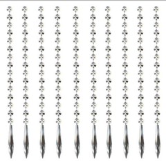 10Pcs Chandelier Icicle Crystal Prisms Pendant Drop Bead Strands Curtain 1FT