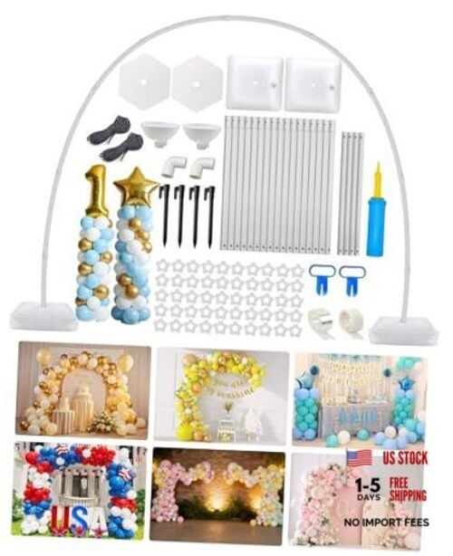 6IN1 Balloon Arch Stand Kit Adjustable Balloon Column Stand with Base, 10.8ft