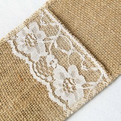 4″x8″ Natural Burlap and Lace Napkin Holders for Wedding Party Favors Tableware